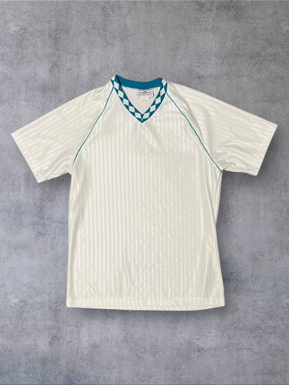 White & Teal Jersey Top